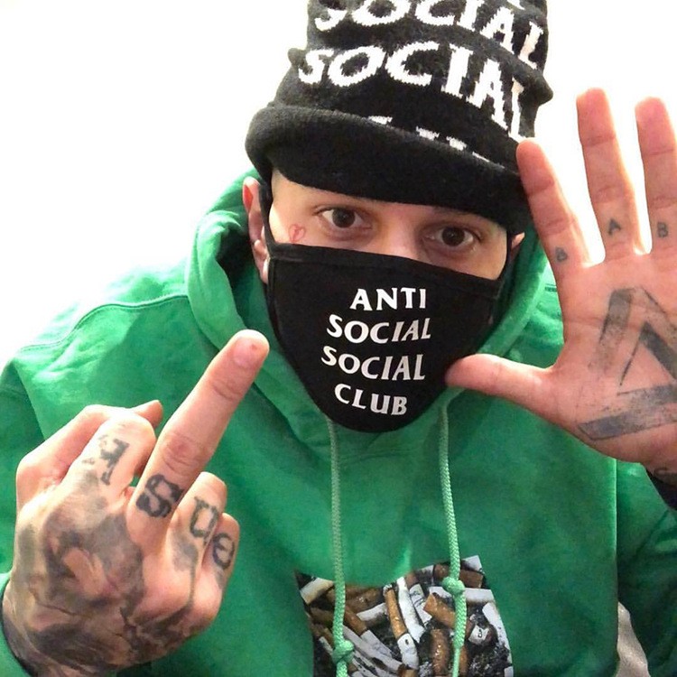 Khẩu trang Anti Social Social Club X NeighborHood ASSC Logo Turbo 911
