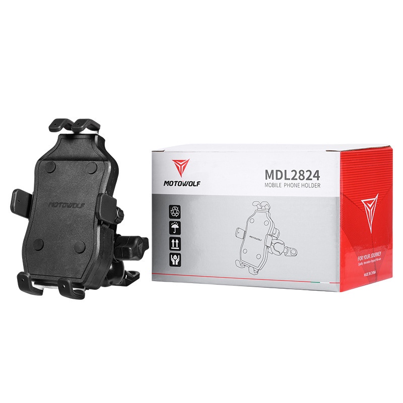 Giá Kẹp Điện Thoại 6 Chân Moto-wolf  Có Sạc [ 1 Chiếc ]