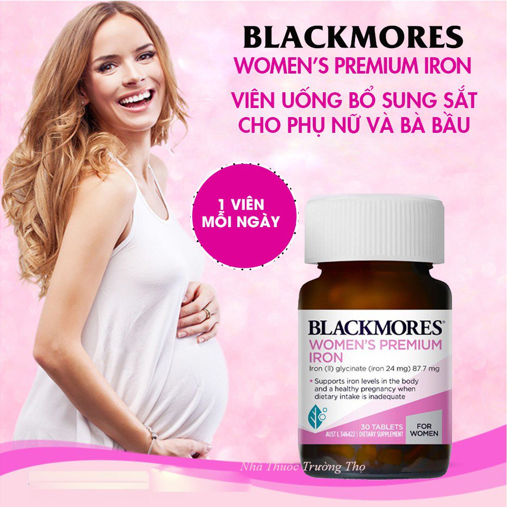 Sắt Bà Bầu Blackmores Iron for woman - lọ 30 viên - Mẫu mới
