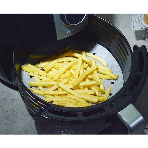 Gói 100 tờ Giấy nến đục lỗ Oishi size 23cm chuyên dùng lót đáy nồi chiên không dầu, vỉ hấp bánh bao chống dính siêu tốt