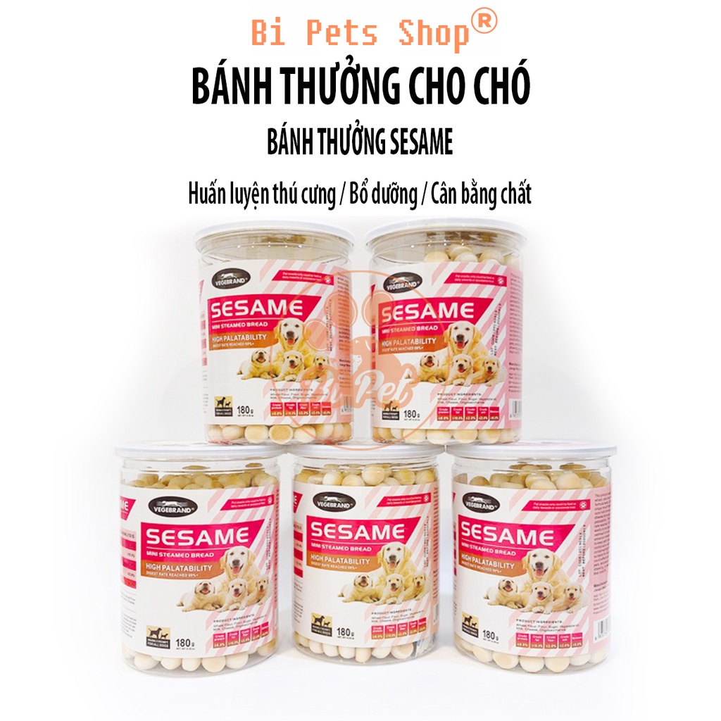 Bánh thưởng cho Chó SESAME Hộp 180g Thương hiệu VEGEBRAND Bổ sung chất dinh dưỡng Bổ sung canxi Kích thích thèm ăn