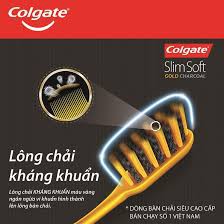 Bộ 2 bàn chải colgate slim soft gold charcoal