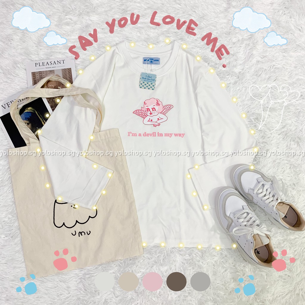 Áo thun dài tay ️ ANGEL️ phông Unisex nam nữ tee oversize form rộng pull Ulzzang Streetwear Hàn Quốc vải mềm