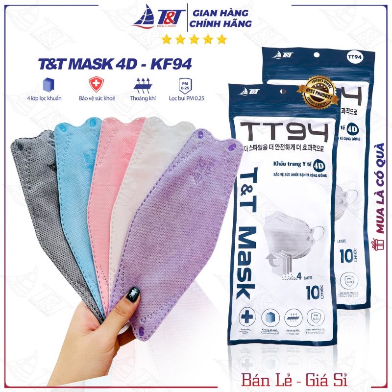 Bán giá sỉ thùng 300 chiếc khẩu trang y tế 4D mask KF94 TT MASK