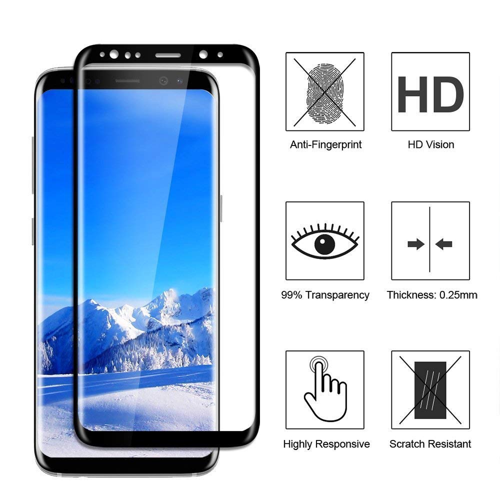 Kính cường lực bảo vệ toàn màn hình dành cho For  Samsung Galaxy S8 S9 Note 8 9 kèm phụ kiện