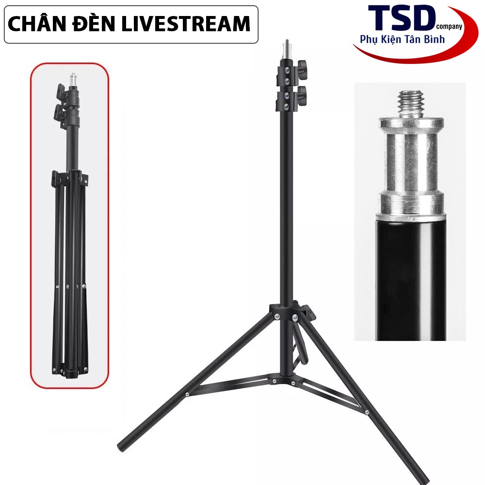 Chân Đèn Livestream, Studio, Đèn Flash Hỗ Trợ Quay Phim, Chụp Ảnh Cao 210cm