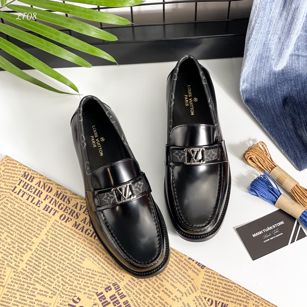 Giày nam Louis Vuittion đế cao LF08 Da bò cao cấp