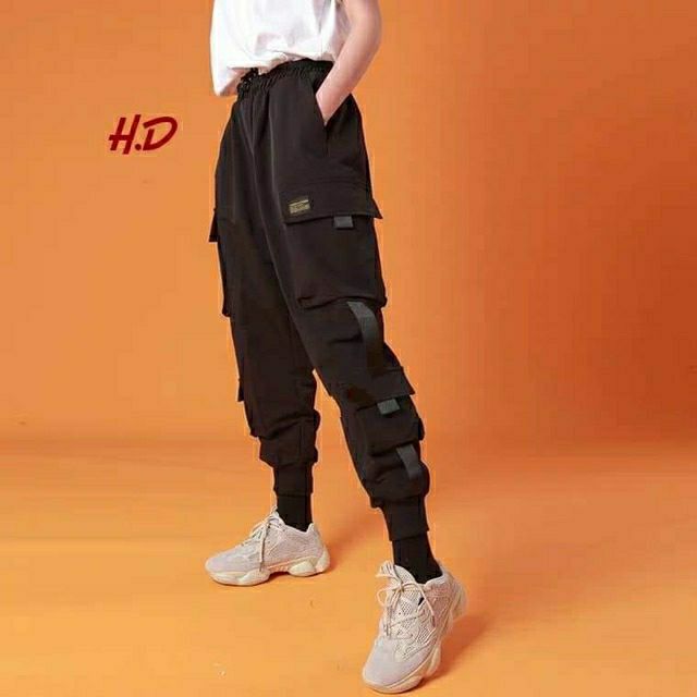 Quần jogger kaki túi hộp nối dây bo gấu unisex basic | BigBuy360 - bigbuy360.vn