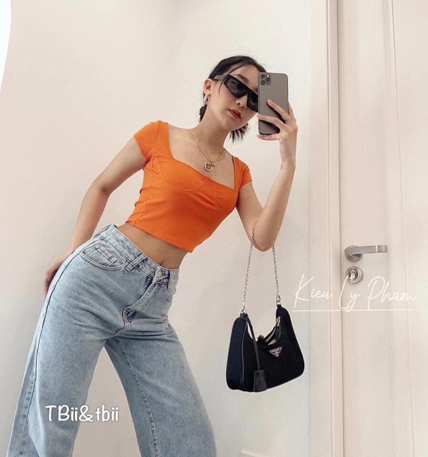 Xả hàng - Áo thun kiểu cúp ngực dáng croptop form ôm sexxy - NhiNhi Shop