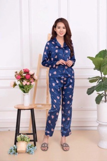 Bán sỉ bộ pijama lụa dài tay