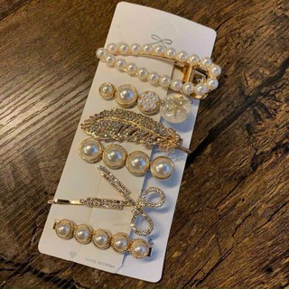 Set kẹp tóc đính đá xinh xắn 6 món phong cách Hàn Quốc