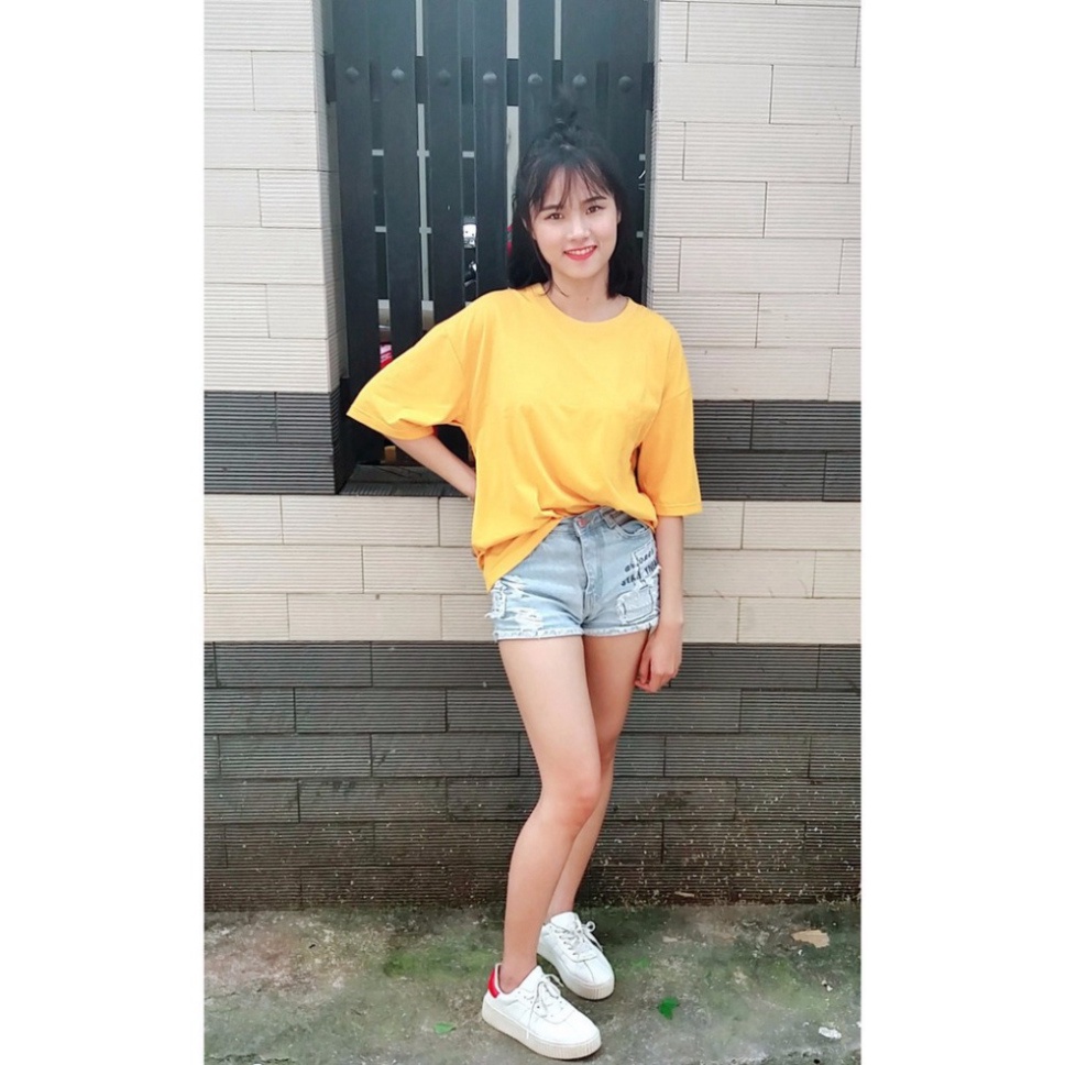 Áo Thun Trơn Tay Lỡ Cotton TTL01 cao cấp - Áo phông trơn nam nữ tay lỡ form rộng oversize < 65kg | BigBuy360 - bigbuy360.vn