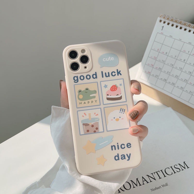 Ốp lưng iphone silicon GOOD LUCK cute N21
