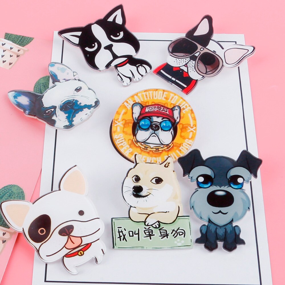 Ghim cài áo acrylic hình chó cưng bago shiba inu gấu xi hu huqi độc đáo dễ thương