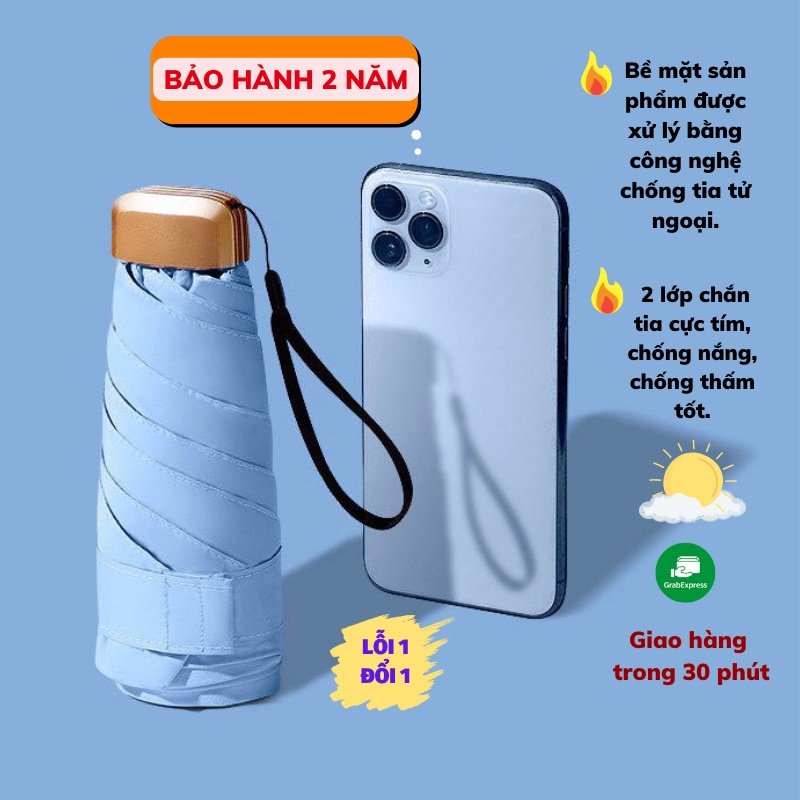 Dù Che Mưa Ô Gấp Gọn 2 Lớp Chống Thấm Nước Chống Tia UV Dù Che Mưa Asaki