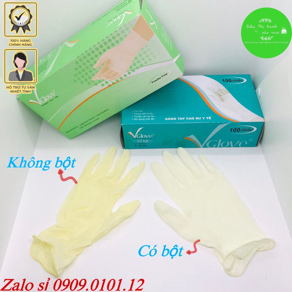 Găng tay y tế Vglove chính hãng , bao tay y tế không bột và có bột