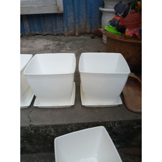 10 cái chậu nhựa vuông kèm đĩa hứng nước phi 16cm