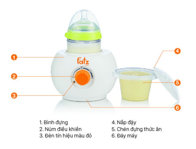 [BH 1 NĂM]Máy hâm sữa bình cổ rộng Fatz baby