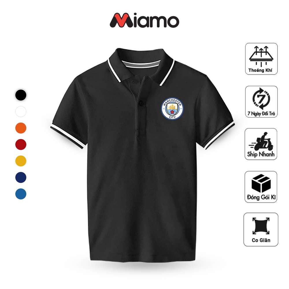 Áo thun polo unisex Miamo CLB Man chester city basic phom ôm thoải mái, vải ko nhăn xù dành cho nam nữ MO7
