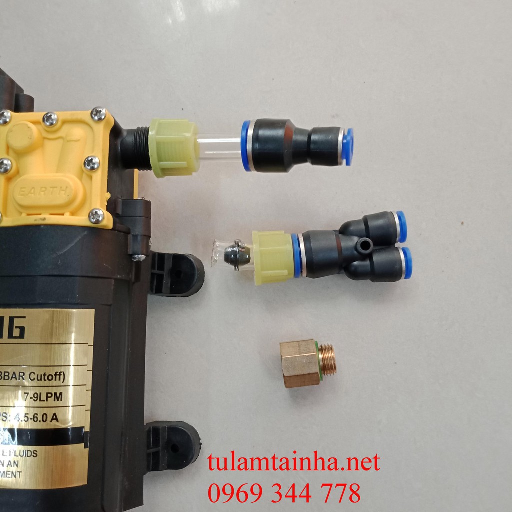 Đầu nối ra dùng cho bơm đôi 12V, 8mm và 14mm