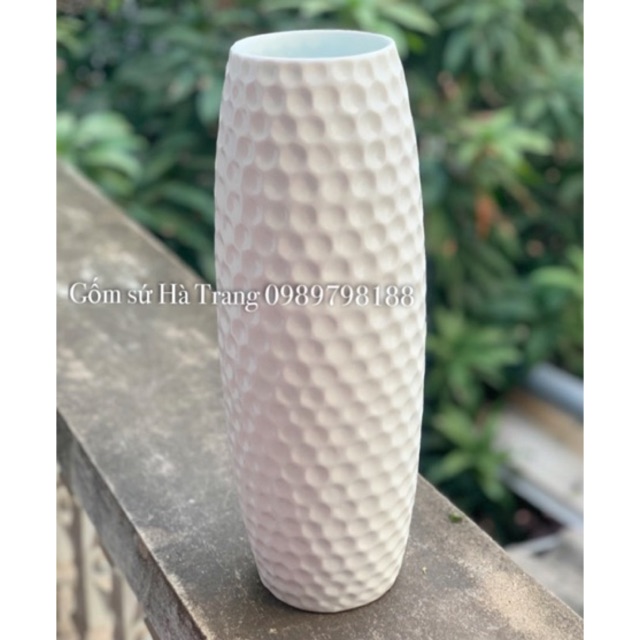 Lọ hoa bom tổ ong cao 40cm gốm sứ Bát Tràng cao cấp