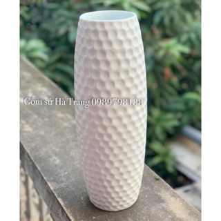 Lọ hoa bom tổ ong cao 40cm gốm sứ Bát Tràng cao cấp