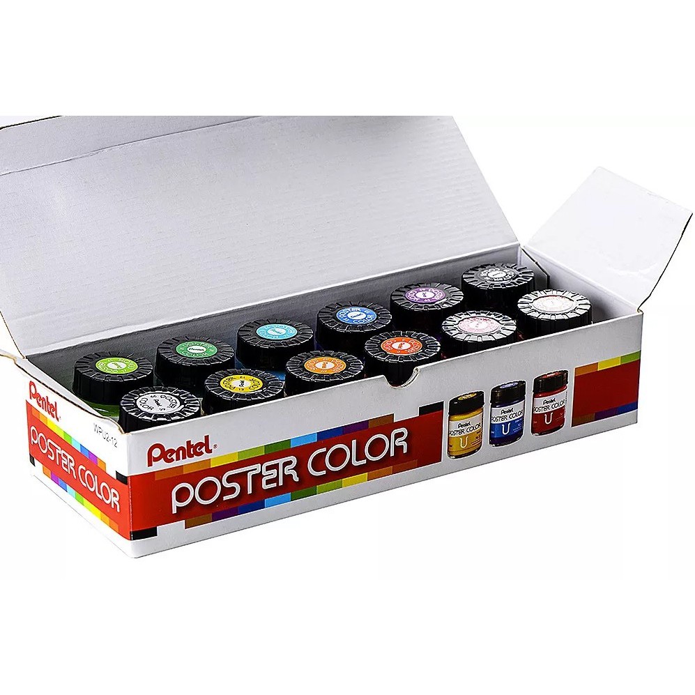 [Mã SKAMPUSHA8 giảm 8% đơn 300K] Bộ màu bột PENTEL Poster Color 30ml - Set 12 màu