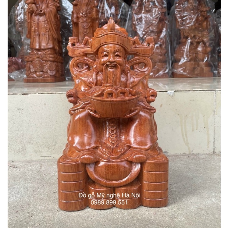 Tượng ông thần tiền gỗ hương cao 30 cm