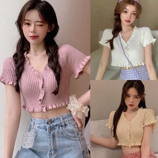 Áo Khoác Len Cardigan Cổ Chữ V Thời Trang Hàn Quốc Cho Nữ