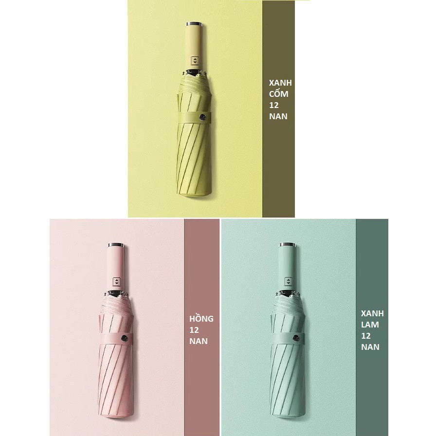 Ô dù che mưa nắng 12 nan đóng mở tự động cao cấp chống tia uv