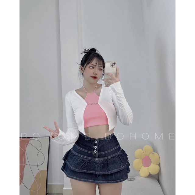 KHO SỈ BOHOME- set áo taobao yếm kèm khoác xịn