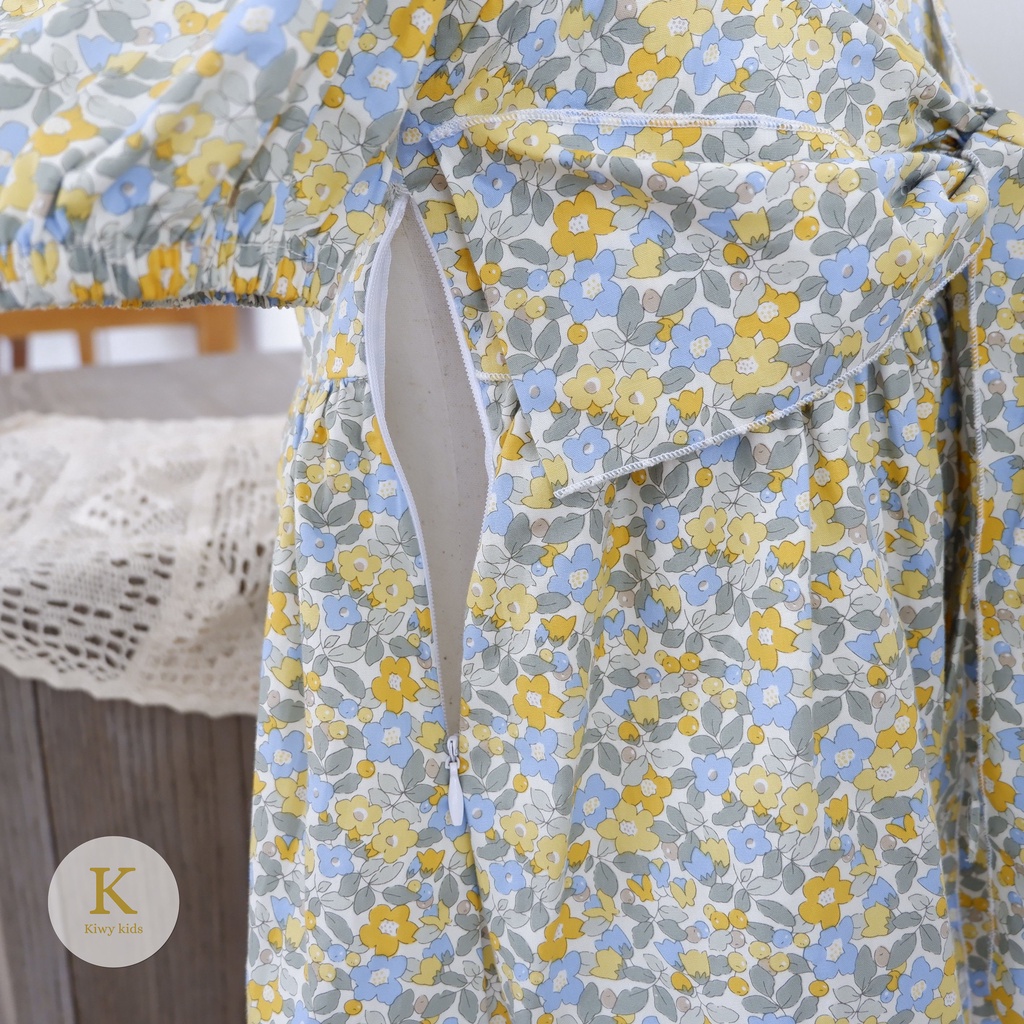 Váy bé gái KIWY KIDS chất cotton thoáng mát thắt nơ Kidsh2187 cho bé 24-40kg
