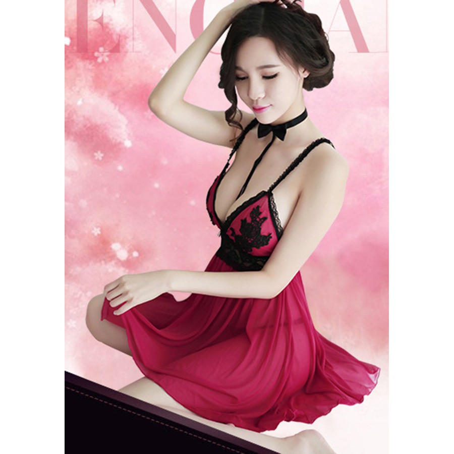 Váy ngủ sexy -Đồ ngủ gợi cảm xuyên Thấu Bigisize m,l,xl Full màu giá rẻ đẹp HOA HỒNG NGỰC | BigBuy360 - bigbuy360.vn