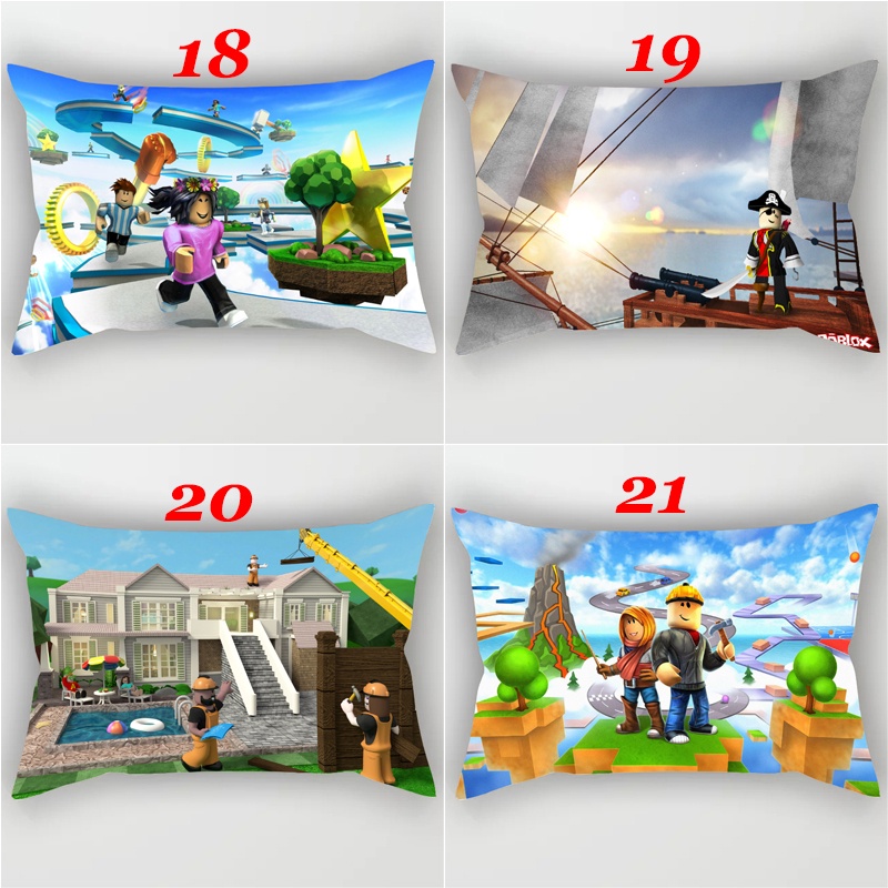 Vỏ Gối Hình Chữ Nhật Nhiều Lớp In Hình Trò Chơi Roblox Bằng Polyeste Trang Trí Nhà Cửa