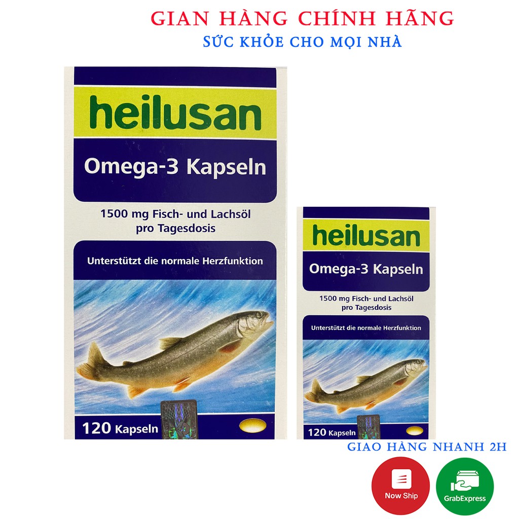 Heilusan Omega 3 Kapseln Bổ Sung DHA,EPA Giúp Phát Triển Não Bộ,Tốt Cho Mắt,Tim Mạch , Da