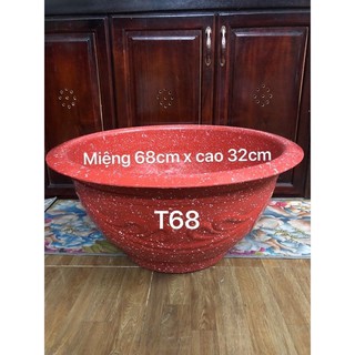 { 2 Cái } Chậu Nhựa Truyền Thống T68 Trông Cây Vân Đá Đỏ