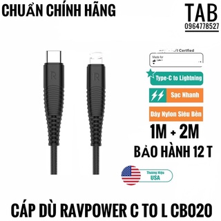 Cáp Dù RavPower C To L Chính Hãng - CB020 (BH 12 Tháng)