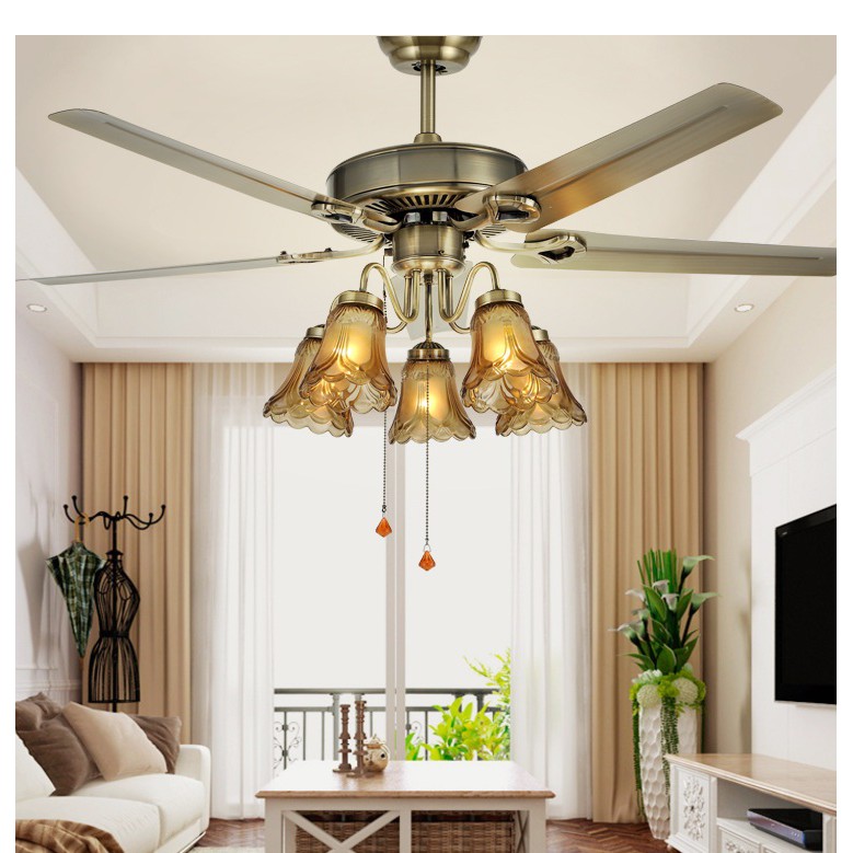Quạt đèn MONSKY trang trí nội thất COLUM phong cách cổ điển - kèm bóng Led chuyên dụng