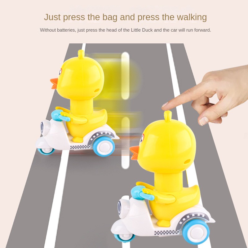 Xe Mô Tô Đồ Chơi Hình Chú Vịt Vàng Hoạt Hình Đáng Yêu Cho Bé