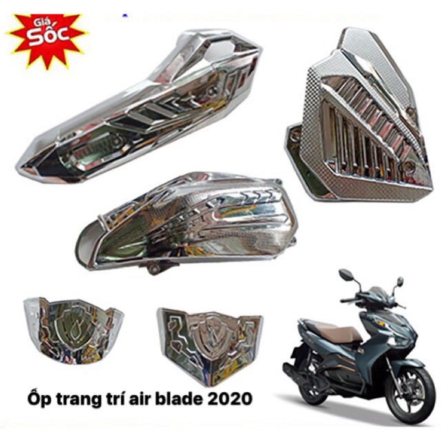 Ốp trang trí air blade 2020 2021 2022 crom (5 món)