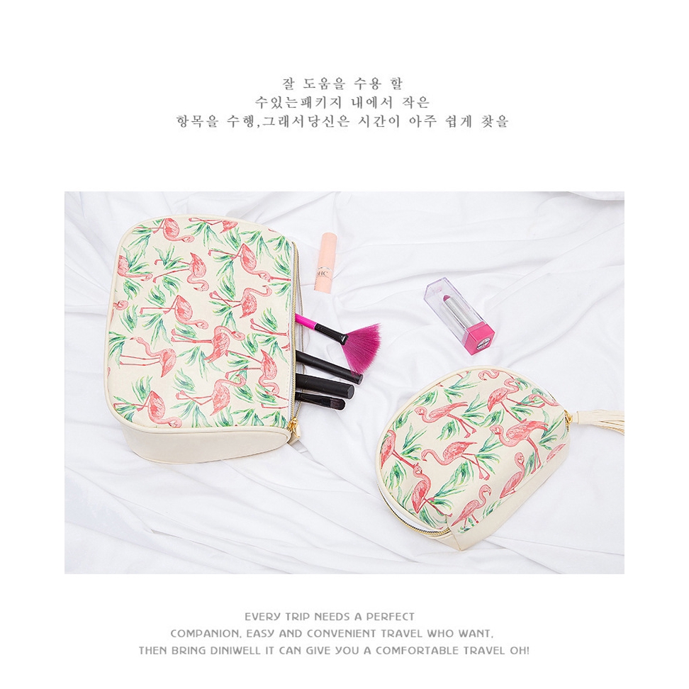 PU waterproof travel cosmetic bag with lovely print