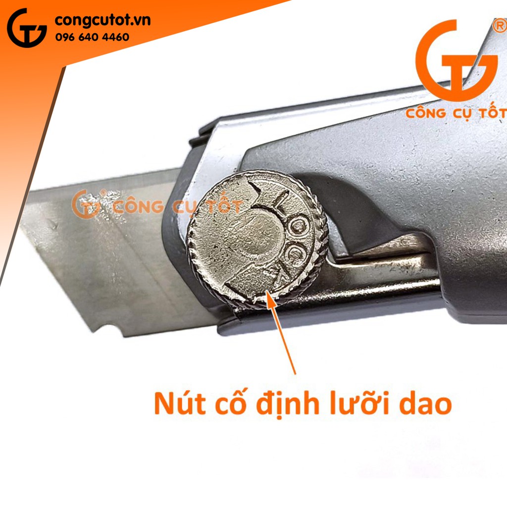 Dao rọc tiện ích kèm 5 lưỡi trắng bản rộng 18mm Kapusi K-8748