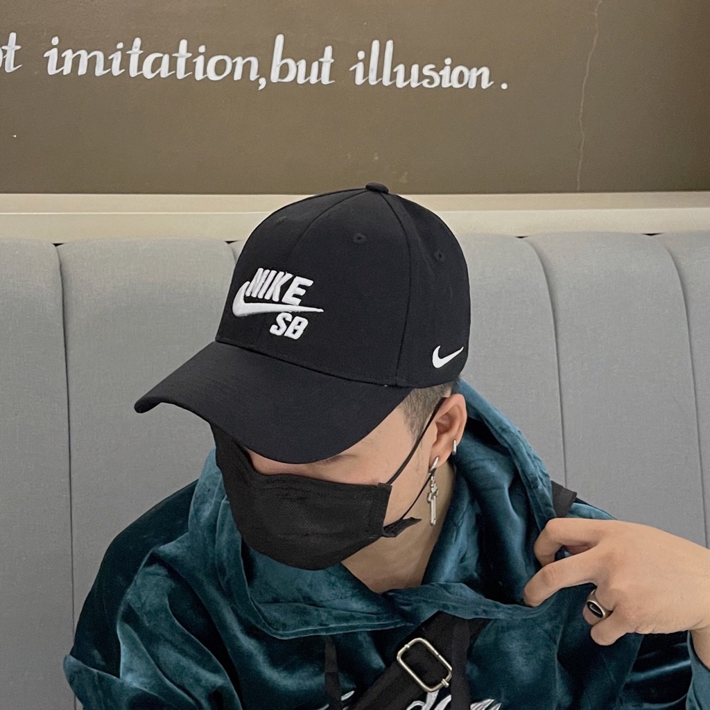 Mũ lưỡi trai thêu chữ Nike Sb nam, Nón kết chuẩn form chất kaki hàn giữ màu không phai fullbox