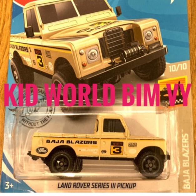 freeship Xe mô hình Hot Wheels basic bán tải Land Rover Series III Pickup GHG13.