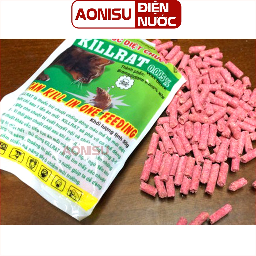 Thuốc Diệt Chuột Sinh Học Thế Hệ Mới KILLRAT HỘP 80G XANH LÁ Hàng Công Ty - Bả Chuột Cực Mạnh AONISU