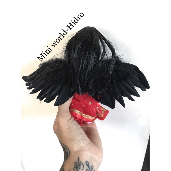 Phụ kiện mô hình cánh thiên thần trắng đen lông vũ búp bê Barbie Baboliy BJD tỉ lệ 1/8, 1/6