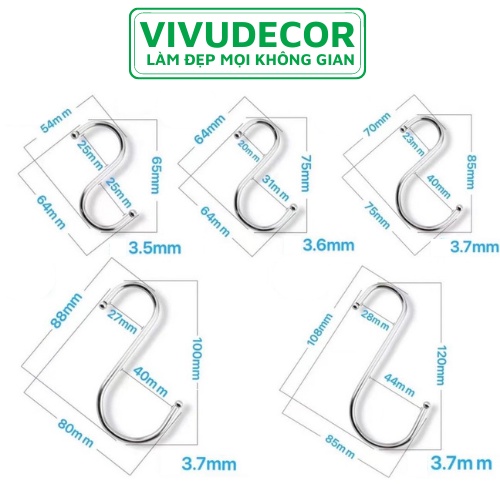 Móc treo chữ S VIVUDECOR MS01