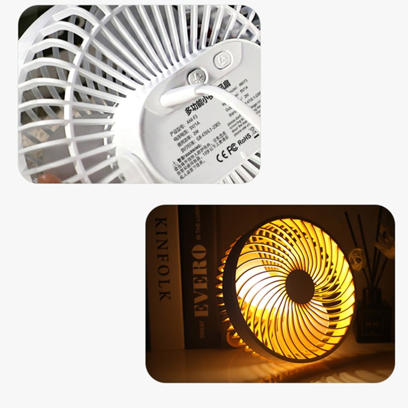Quạt Cắm Trại Cầm Tay Có Đèn LED 6.5inch