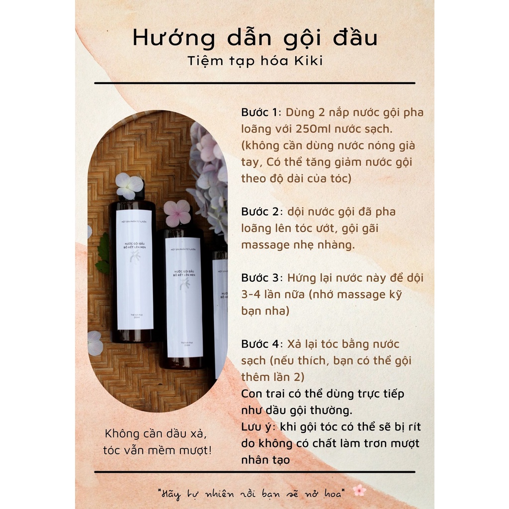 Nước gội 100% tự nhiên - bồ kết lên men