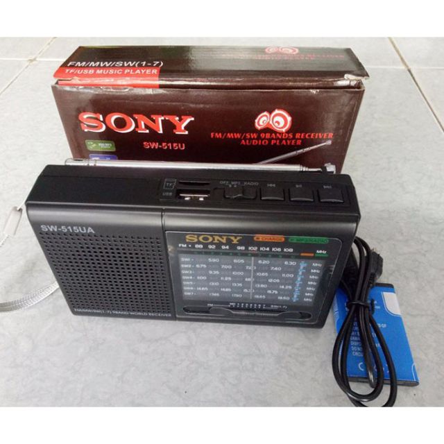 Đài Radio Fm Sw Nghe nhạc - 515 Sony Kèm 1 pin sạc - Giá Sốc